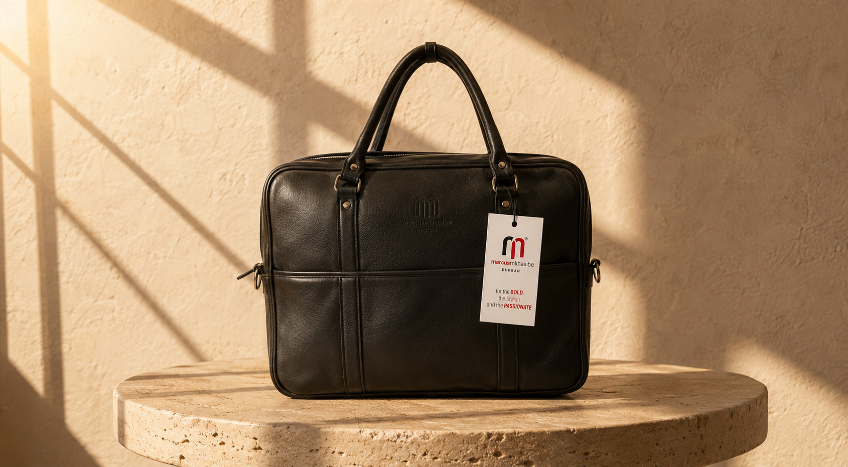Black Leather Laptop Bag – Classic Business Style