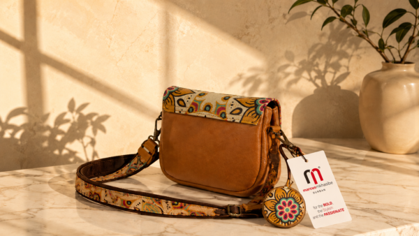 Mandela Print Leather Ladies Sling Bag – African-Inspired Everyday Elegance