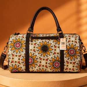 Mandela Print & Duffel Leather Bag – African-Inspired Everyday Carry