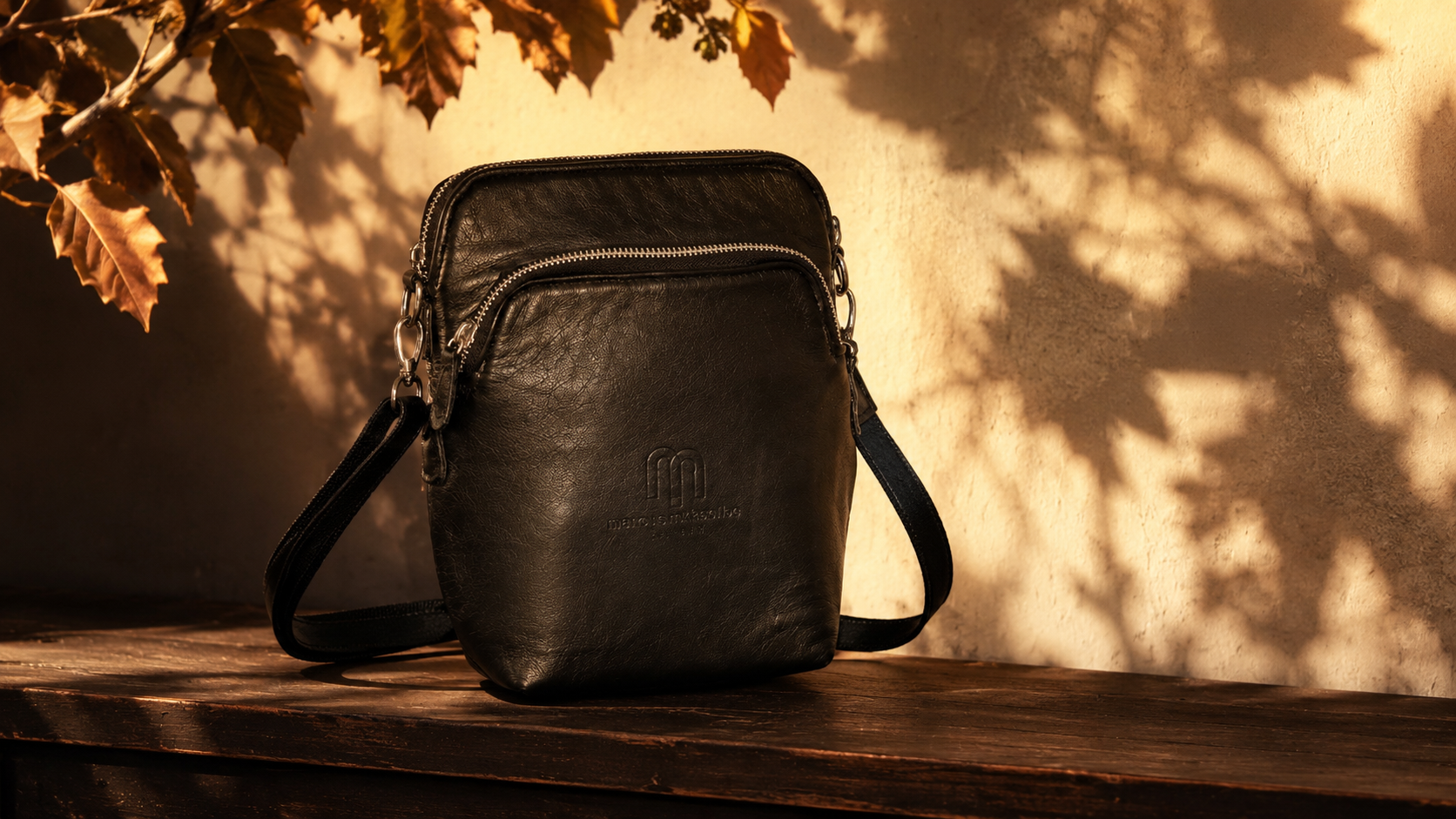 Black Leather Unisex Sling Bag – Everyday Crossbody