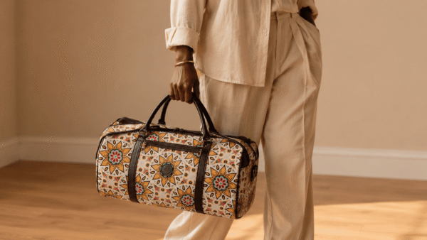 Mandela Print & Duffel Leather Bag – African-Inspired Everyday Carry