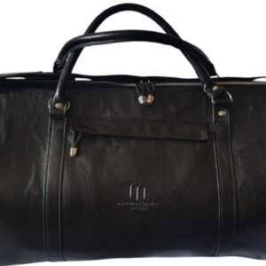 Plain Black Duffel Leather Bag – Classic Everyday Carry