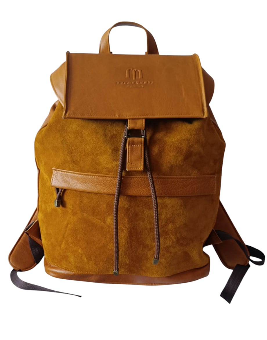 Tan Suede & Leather Backpack | Stylish Laptop Bag South Africa