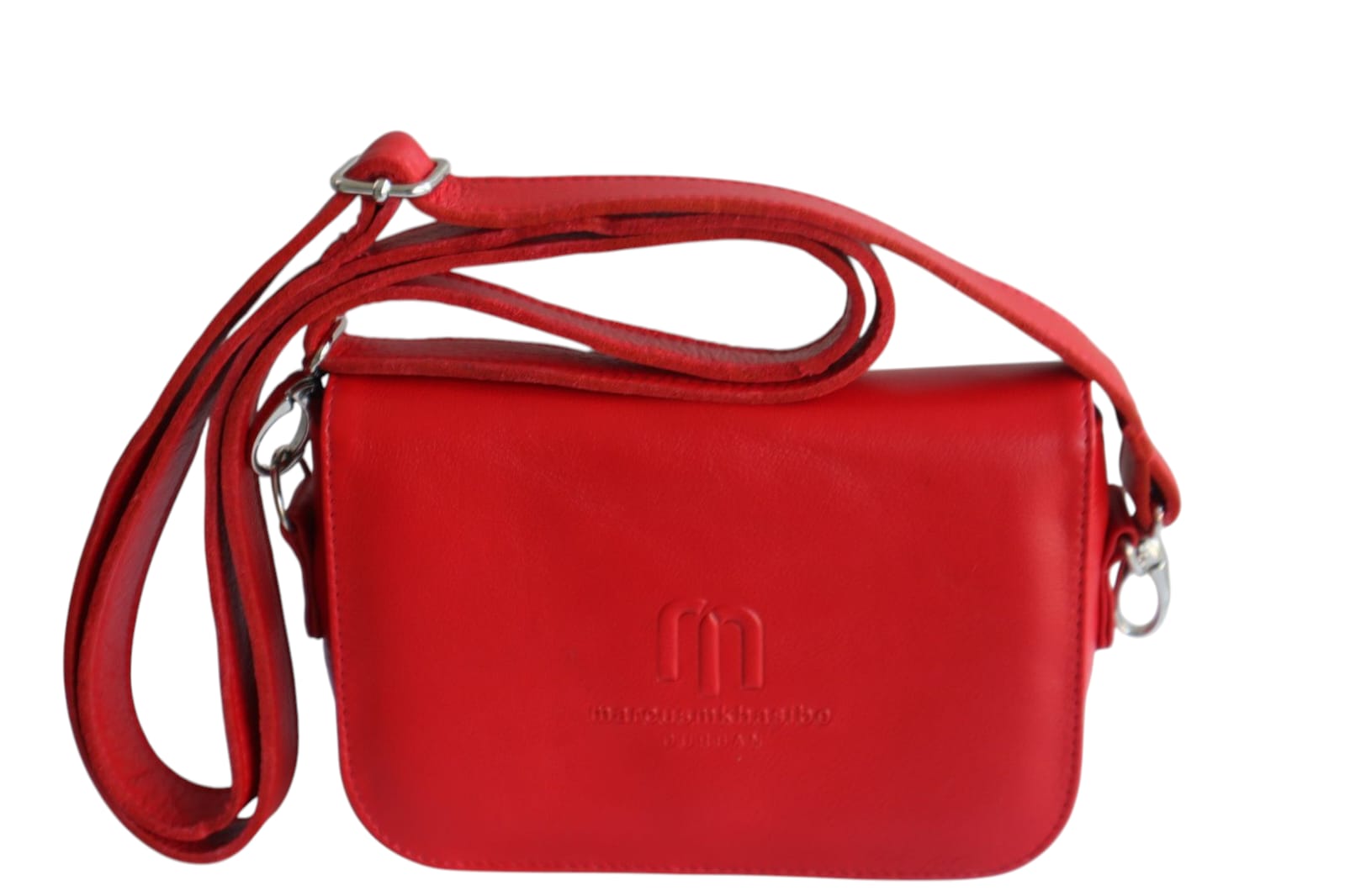 Red Leather Ladies Sling Bag