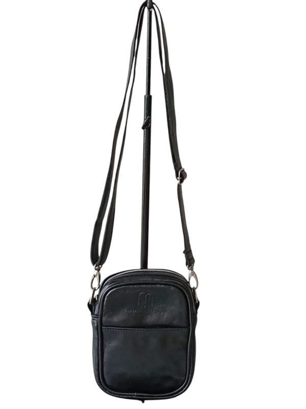Black Leather Unisex Sling Bag – Everyday Crossbody