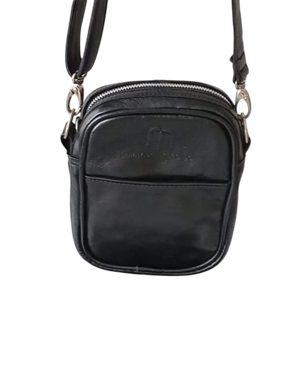 Black Leather Unisex Sling Bag – Everyday Crossbody